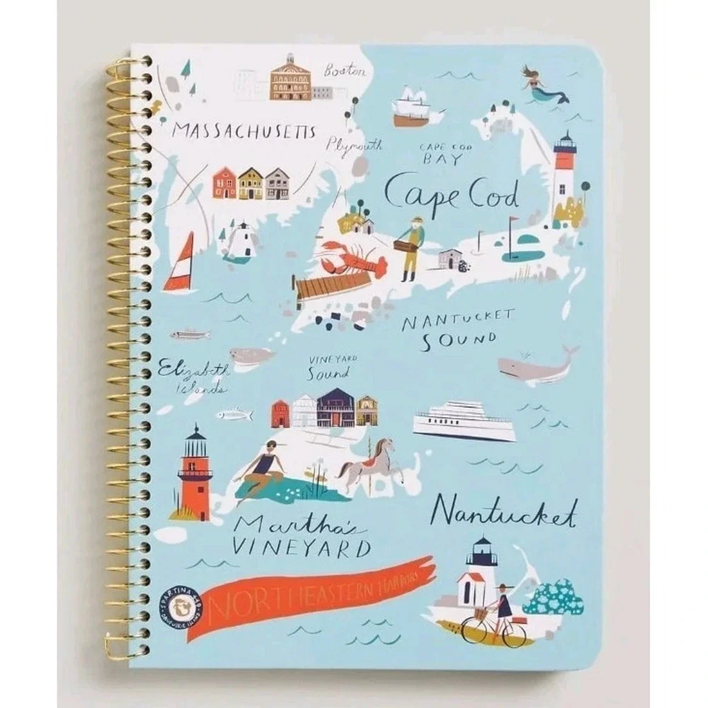 NWT Spartina 449 Northeastern Harbors Ruled Notebook 6.5x8.5‎ Preppy Seaside